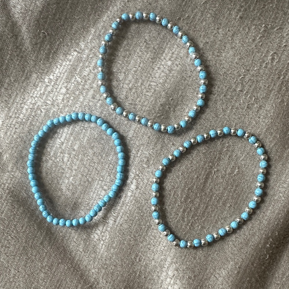 Lot of 3 Turquoise Stone Bracelets